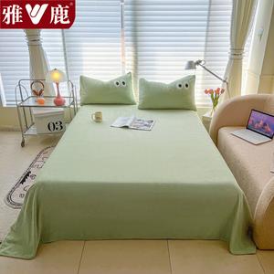 Yalu Простыня 200х230 см из молочного велюра, теплая, антистатичная, цвет Fruit Green