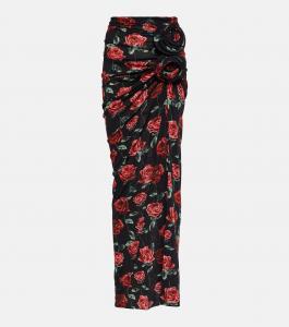 Юбка макси с цветочной аппликацией Magda Butrym, черный