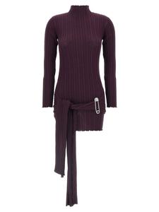 Платье с драгоценной брошью Giuseppe Di Morabito, фиолетовый