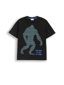 Черная хлопковая футболка с короткими рукавами Coccodrillo