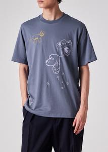 Футболка "Вышитый рисунок" Paul Smith, цвет Grayish Blue 7