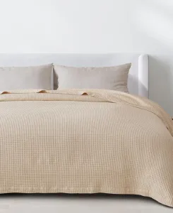 Хлопковое одеяло с вафельным плетением Linery & Co, темно-серый