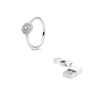 Pandora Кольцо из стерлингового серебра 925 пробы с синтетическим фианитом, серебряное, женское