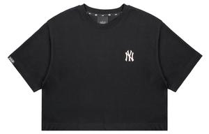 Футболка прямая женская черная MLB