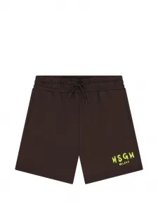 Шорты с карманами и шнурком MSGM Kids, коричневый