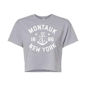 Укороченная футболка с рисунком Montauk NY для юниоров Licensed Character, серый