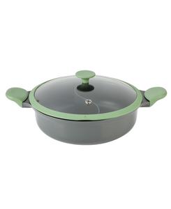 Повседневная сковорода-кастрюля Theodore из литого алюминия объемом 6,5 кварты с разделителями, антипригарным покрытием и крышкой Kenmore, Grey