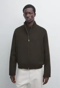Бомбер с высоким воротником Massimo Dutti, Mottled Dark Brown