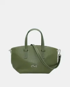 Сумка шоппер из кожи шеф с молнией и съемным ремнем Cats, темно-зеленый