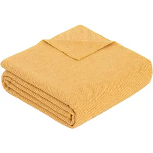 Детское одеяло Домашнее одеяло Шарлотта с сертификатом GOTS с тканой структурой Ibena, желтый