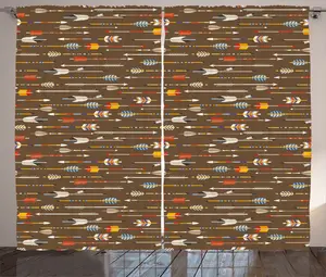 ABAKUHAUS Яркая деревенская штора в этническом восточном стиле, универсальная ленточная штора для гостиной с петлями и крючками, 280 x 225 см, разноцветная Abakuhaus