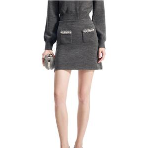 Повседневная короткая юбка для женщин Self-portrait, светло-серый