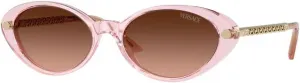 Солнцезащитные очки Versace VE4469 54 мм овальной формы для женщин + комплект с аксессуарами, Pink Transparent / Pink Gradient Grey