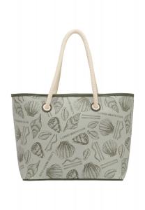 Шопер, имитация кожи, принт ракушек, для женщин L.CREDI, хаки