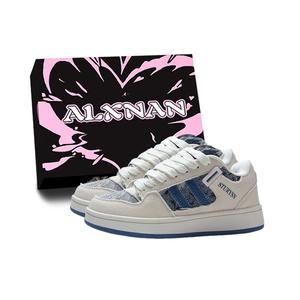 Alxnan Женские низкие кеды для скейтбординга деним синий, цвет Denim Blue (Box)