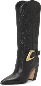 Женские западные сапоги Vince Camuto Biancaa до колена, Black Wide Calf