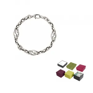 Цепочка-браслет с переплетающимся звеном G в 925 стерлинговом серебре GUCCI, серебряный