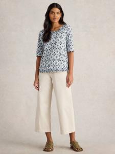 Топ Weaver Floral из чистой органической хлопковой ткани White Stuff, White