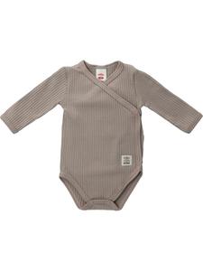 Makoma Боди с длинными рукавами в рубчик, коричневого цвета