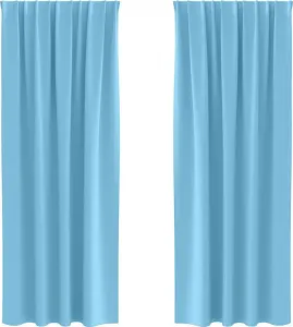 Плотные шторы с кольцами, 2 шт., небесно-голубые, 225 x 140 см vidaXL