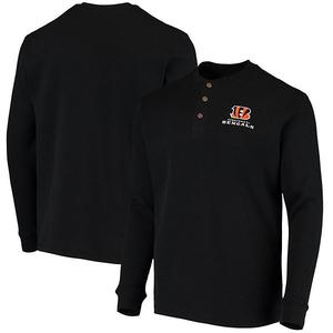 Мужская черная футболка с длинным рукавом Cincinnati Bengals Logo Maverick Thermal Henley Dunbrooke