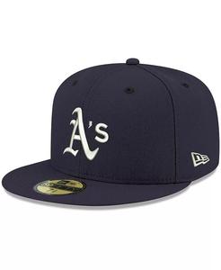 Мужская темно-синяя приталенная шляпа с логотипом Oakland Athletics, белая 59FIFTY New Era