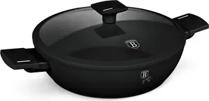 Сковорода BERLINGERHAUS с титановой поверхностью и крышкой, 30 см, коллекция Matte Black, BH-8186 Berlinger Haus