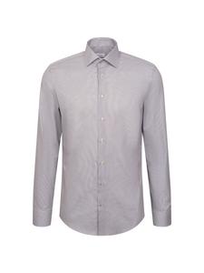 Рубашка делового кроя Slim Fit SEIDENSTICKER Schwarze Rose, светло-серый