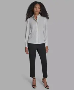 Блузка с длинными рукавами и оборками BCBG, белый