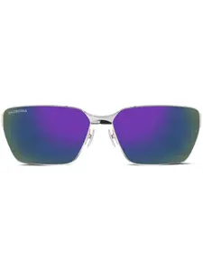 Солнцезащитные очки в квадратной оправе Balenciaga Eyewear, серебяный