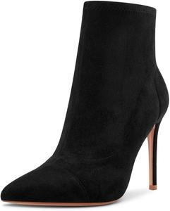 Женские ботильоны на высоком каблуке Castamere, без застежки, с заостренным носком, эластичные ботинки-стилет, классические базовые ботинки с каблуком 10 см, Black