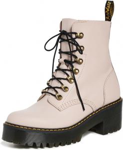 Женские кожаные ботильоны Dr. Martens Leona на каблуке, Vintage Taupe Sendal