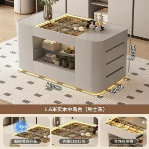 Yu Senyi Комод 160х68 см для спальни из массива дерева, высокий, двусторонний, полностью собранный, большой объем хранения