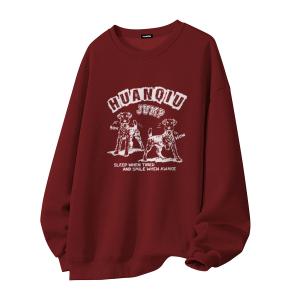 Свитшот Unisex Crew Neck Moderate Heavyweight HUANQIU, burgundy