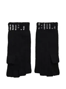 Перчатки без пальцев с пайетками Polo Ralph Lauren, черный