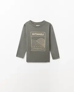 Базовая футболка с принтом Sfera, хаки