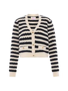 Женский кардиган из шерсти белого/черного цвета faina