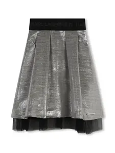 Юбка с эффектом металлик KARL LAGERFELD KIDS, серый