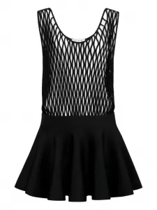 Расклешенное мини-платье Alaïa, черный