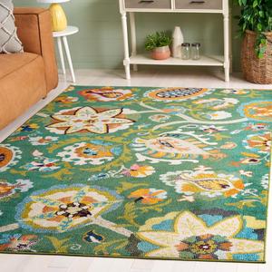 Ковер SAFAVIEH, 201 x 280 см, коллекции Monaco, Green & Sage, бохо-цветочный дизайн, без линьки и простой в уходе, идеален для помещений с высокой проходимостью в гостиной, спальне, столовой (MNC229Y-6)