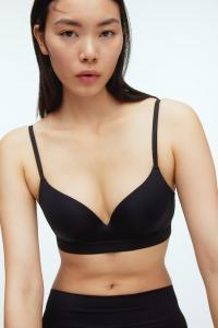 Бесшовный бюстгальтер пуш ап H&M, черный