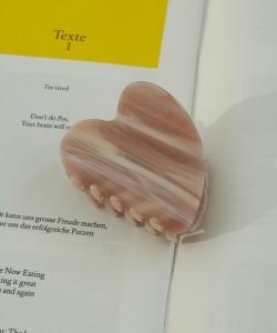 Зажим Vance Clip из ацетата с мраморным сердцем Goldy, цвет Pink