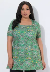 Футболка с принтом carréausschnitt halbarm Ulla Popken, Apple Green