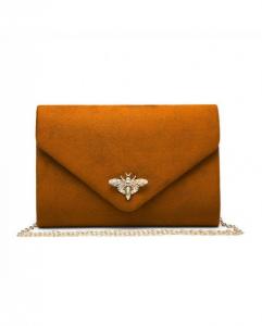 Замшевый клатч с застежкой Bee Lock JFY, желтый