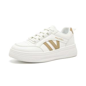 Износостойкие и легкие низкие повседневные туфли для женщин Mulinsen, White Brown