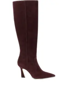 Ботинки Vinnie на каблуке 85 мм с боковой молнией Stuart Weitzman, красный