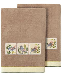 Набор банных полотенец Belinda из турецкого хлопка, состоящий из 2 предметов, украшенных вышивкой Linum Home, цвет cocoa