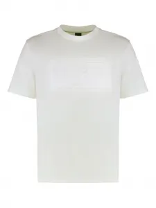 Хлопковая футболка с графическим принтом Boss, белый