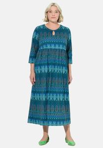 Платье Ulla Popken IKAT-INSPIRED EMPIRE A-LINE POCKET , Marine/Dark Blue