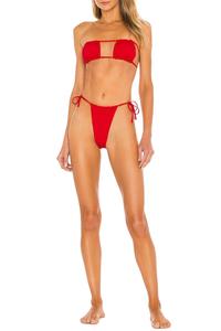 Рубиновый бикини-топ бандо со сборками WeWoreWhat, Ruby